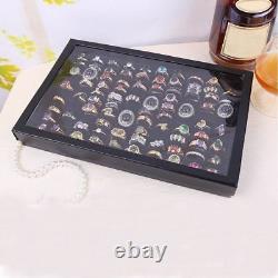 Jewelry Rings Display Tray Velvet Material 100 Slot Storage Boxes 29X19X4.5 cm