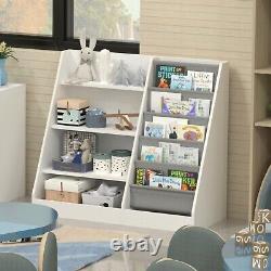 Kids Bookcase Book Shelf Storage Children Display Rack Organizer Holder White