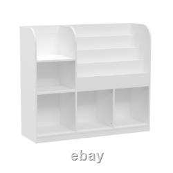 Kids Bookshelf MDF Storage Display Cabinet Bookcase Toy Organizer for Bedroom
