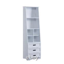 Kids Funnel White Bookcase Book Shelf Storage Unit with Book Display/Organizer