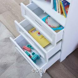 Kids Funnel White Bookcase Book Shelf Storage Unit with Book Display/Organizer
