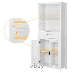 Kitchen Pantry 4-tier Storage Cabinet with Doors Adjustable Shelves Organizer