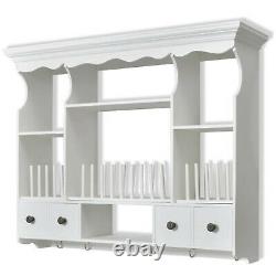 Kitchen Wall Cabinet Wooden Cupboard White Display Unit Storage Shelf Organiser