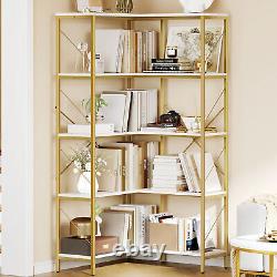 L-Shaped Corner Storage Shelves Etagere Bookcase Bookshelf Open Display Rack