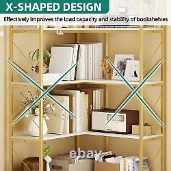 L-Shaped Corner Storage Shelves Etagere Bookcase Bookshelf Open Display Rack