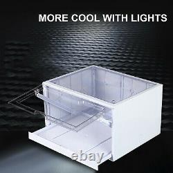 LED Shoe Box Stackable Light Up Sneaker Display Storage Organizer Sound Control