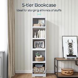 LINSY HOME 5-Shelf Bookcase, Narrow Bookshelves Floor Standing Display Storage S