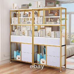 Large 6 Tier Bookshelf Modern Bookcase Display Rack and Storage Shelf Cabinet