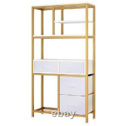 Large 6 Tier Bookshelf Modern Bookcase Display Rack and Storage Shelf Cabinet