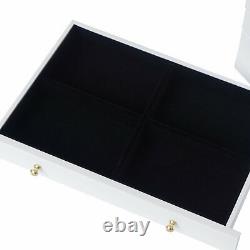 Large Jewellery Box white wooden jewelry organizers storage display case ring