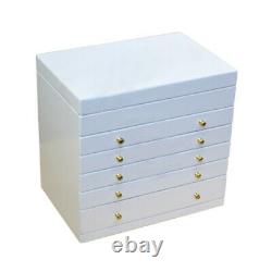 Large Jewellery Box white wooden jewelry organizers storage display case ring