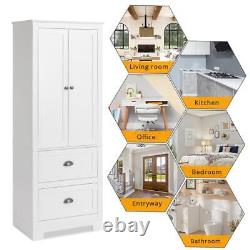 Linen Tower Freestanding Cabinet Tall Narrow Bathroom Kitchen LivingRoom Storage