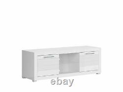 Living Room Furniture Set White Gloss Storage Display Cabinet TV Unit Chest
