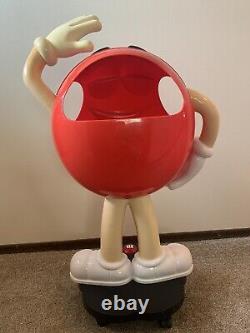 M&M Candy Large Store Display RED Character Wearing White Shoes/Gloves on Wheels