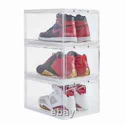 Magnetic Shoe Storage Box Drop Front Sneaker Case Home Container For AJ Display