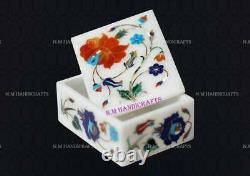 Marble Jewelry Box Floral Inlay Trinket Box Storage And Organizers Gift For Her
