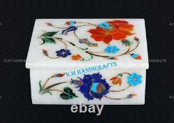 Marble Jewelry Box Floral Inlay Trinket Box Storage And Organizers Gift For Her