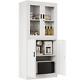 Metal Storage Cabinet With Glass Doors Lockable File Cabinets For Home Office