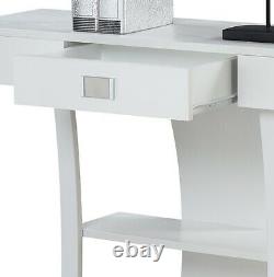 Modern 1-Drawer Console Table Home Office Accent Storage Display End Stand White