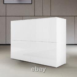 Modern 4 Door Storage Cabinet High Gloss Fronts Sideboard Display Cupboard White