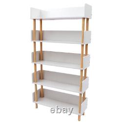 Modern 5 Tier Corner Bookshelf Storage Rack Plant Display Stand Skinny Furniture