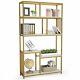 Modern Bookshelf Elegant Storage Display Shelves For Home Furniture White & Gold