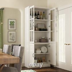 Modern Display Cabinet 4 Door Cupboard Sideboard Storage Buffet in Kitchen Study