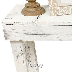 Modern Farmhouse Sofa Table Reclaimed Wood Entryway Display Storage Rustic White