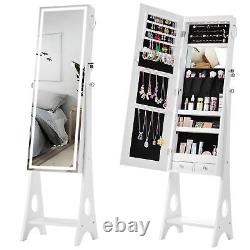 Modern Simple Jewelry Storage Mirror Cabinet With LED Lights, For Living Room