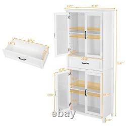 Modern Style Free Standing Kitchen Pantry Storage Cabinet Display Door Cabinet