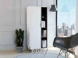 Modern Style Living Dallas Metal Legs Tall Storage Unit Bookcase Display Cabinet