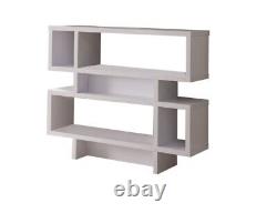 Modern Two-Tier White Bookcase Display Cabinet