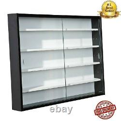 Modern Wall Display Cabinet 5 Tiers Adjustable Models Collections Storage Box UK