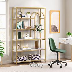 Modern White Bookshelf Etagere Bookcase Display Storage Shelf Home Office
