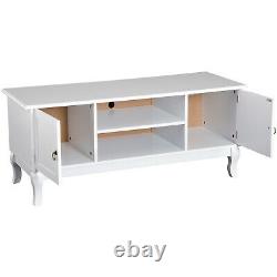 Modern Wooden TV Stand Unit Corner Table Display Storage Shelves With Drawer White