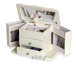 Musical Ballerina White Jewelry Box Storage Display Chest Wood Organizer, Girls