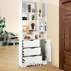 NEW 8 Cube Display Wood Shelf Wooden Bookcase Storage Organizer with 4 Drawers