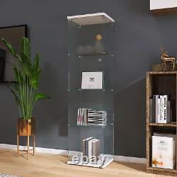 NEW Glass Display Cabinet Floor Standing withDoor4 Display Shelves Curio Bookshelf