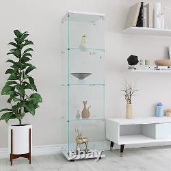 NEW Glass Display Cabinet Floor Standing withDoor4 Display Shelves Curio Bookshelf