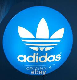 NEW IN BOX Adidas Original Store Display Sign Neon Light Blue/white Trefoil