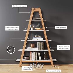 Nathan James Carlie 5-Shelf Bookcase Display or Decorative Storage Rack with Rov