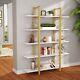 New 5 Tier Bookcase Straight Wall Corner Shelf Ladder Storage Display Bookshelf