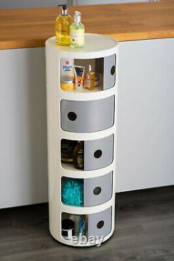 New Modern Italian Componibili Style Plastic Storage Cabinet Round Display Unit