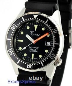 New STORE DISPLAY Squale 1521 50 Atmos Black 026 Polished Watch NO CASE ETCHING