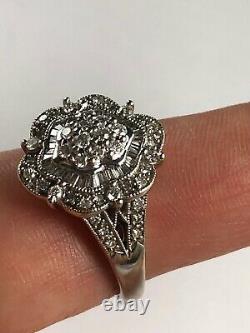 New Store Display 14k White Gold Diamonds Cocktail Ring Size 11 Signed ZMR