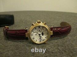 Nos Stauer Graves Moonphase Mens 27j Auto 33 Watch Skeleton Back-store Display