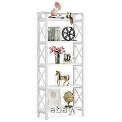 Open Bookcase 5Tier Display Shelf Storage Rack for Home Office Living Room Decor