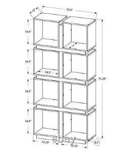 Open Bookcase Cube Storage Shelves Display Organizer Accent Furniture White Grey