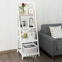 POWER BANK SOFA 4-Tier Shelf Bookshelf Bookcase Storage Display Shelf White