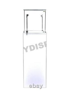 Pedestal Exhibition Stand Display White Case Store Fixture #SC-PED-W-L